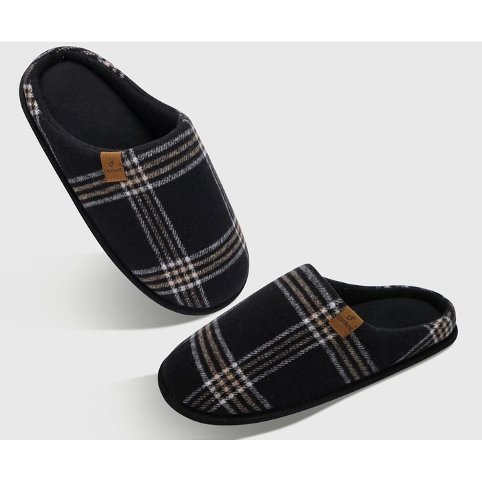 Чоловічі халапи COFACE з фетру, теплі та зручні, з антиковзкою гумовою підошвою, для дому та вулиці, розмір 40-49, Lässig, чорний, 44 EU