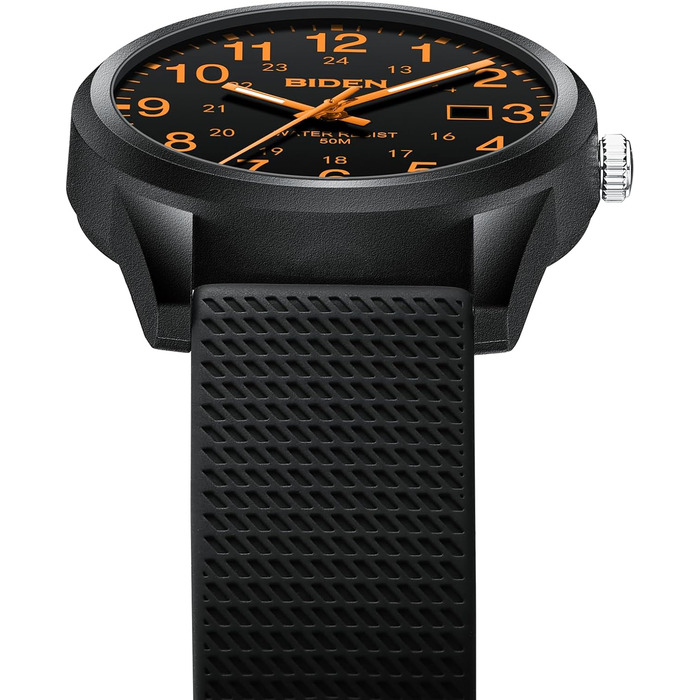 Чоловічий годинник: аналоговий кварцовий годинник з водозахистом 30M, стильний дизайн для чоловіків (A4-r015-schwarz Orange)