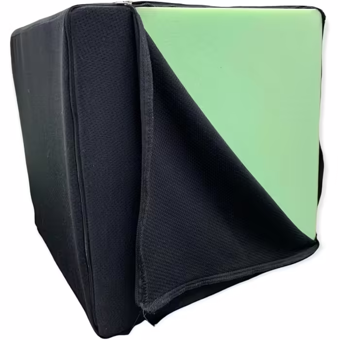 Mail2Mail Orthopedic & Ergonomic Disc Cushion/Foam Cube with Black Cover, 40cm x 40cm x 40cm, with PUR Foam RG 30/40 (Green)