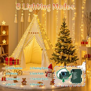 Гірлянда декоративна Halloween на батарейках/USB, 60 LED, 12м, таймер, вологостійка, тепле світло, для дому та саду