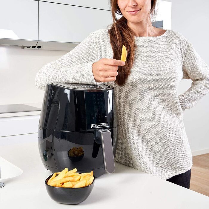 Фритюрниця BLACK+DECKER BXAF6500E, 1600W, 3.5л, 8 програм, з вікном, 80-220ºC