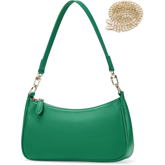 Сумка-клатч WantGor Tote, кросбоді, міні-хобо, екошкіра, темно-зелена - стильна жіноча сумка