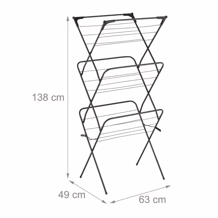Relaxdays Clothes Rack Folding with 50 Clothespins