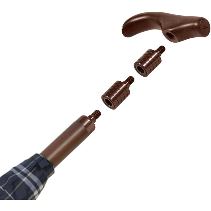 iX-brella Standing Screen, Height Adjustable with Wooden Handle - Blue Checkered