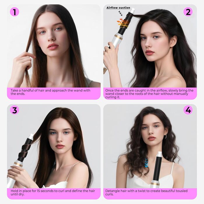 Мультистайлер для волосся 5 в 1 з термощіткою, фен-щіткою, круглою щіткою, плойкою та випрямлячем. Потужність 1000 Вт, 3 температурні режими. Ідеально для об'єму, випрямлення, локонів та сушіння. Білий (білий, рожевий)