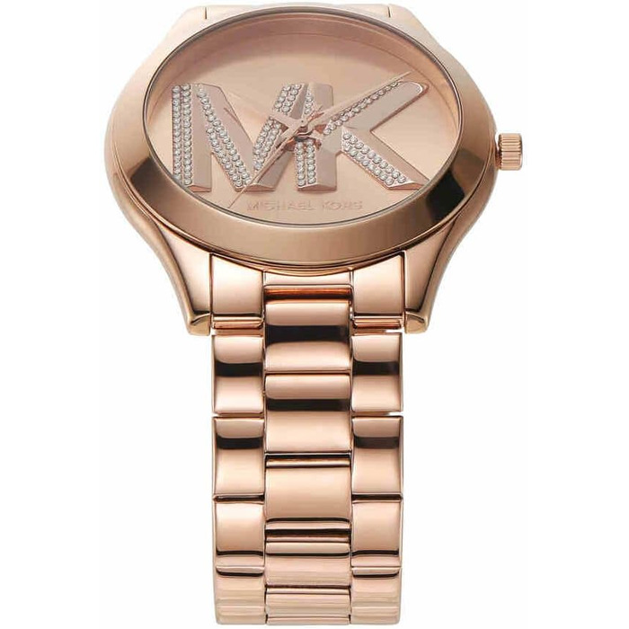 Жіночий годинник Michael Kors Slim Runway 42мм, кварцовий механізм, сталевий браслет, колір рожеве золото