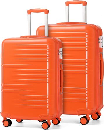 Чемодан British Traveller для ручної поклажі, середній, 64*43*26.5 см, з TSA-замком, ABS+PC, помаранчевий