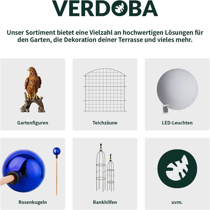Металева опора-обеліск VERDOBA для рослин, 2 шт, чорна