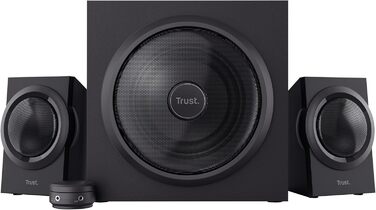 Акустична система Trust Yuri 2.1 для ПК з сабвуфером, 120 Вт, чорний, сучасний дизайн