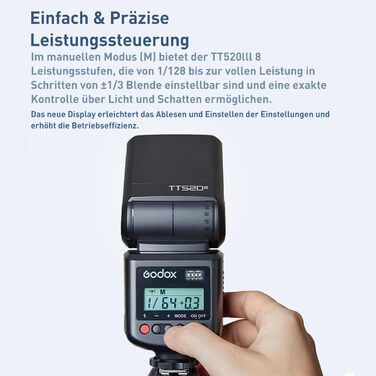 Спалах для камери Godox TT520III з радіопередавачем RT-16, GN33, підтримка S1/S2, сумісний з камерами