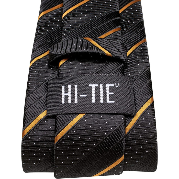 Набір краваток Hi-Tie чоловічих шовкових (рожева, блакитна, чорна) з нагрудною хусткою, запонками та затискачем для краватки - ідеальний подарунок на весілля