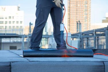 ROTHENBERGER Industrial 2-piece warming torch ECO Piezo incl. 5 m propane gas hose & Piezo ignition | Weed burner | Torch | Gas burner | Flaming tool | Roofing and bitumen sheets | 1500004926
