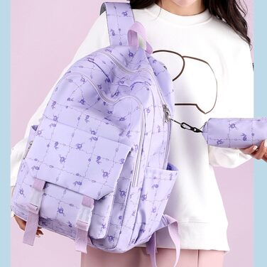 Великий рюкзак для учнів середньої школи, шкільний рюкзак для дівчат, рюкзак для зняття навантаження, синій шкільний рюкзак для хлопців (фіолетовий)