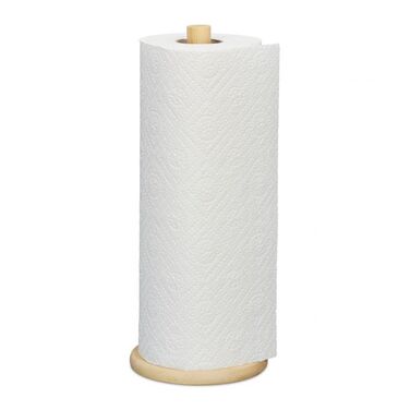Relaxdays Bamboo Kitchen Roll Holder