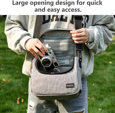 Чохол для камери Linpr: сумка кросбоді для дзеркальних/зеркально-беззеркальних фотоапаратів, водонепроникний, сумісний з Canon/Sony/Nikon (Сірий, Середній)