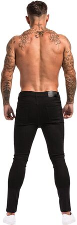 Чоловічі джинси GINGTTO Slim Stretch Skinny чорні 34W/32L