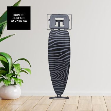 Гладильна дошка Taurus - складніша, регульована по висоті, для прасувальних станцій, 130 x 48 см, чорна