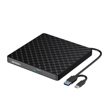 Зовнішній DVD-привід BENEWY USB 3.0 та USB-C, CD/DVD гравер для ноутбука та ПК (Windows, macOS, Linux)