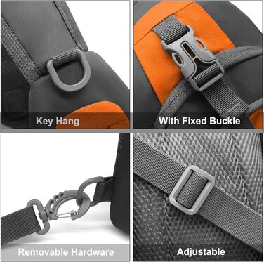 Чоловіча нагрудна сумка-рюкзак на плече, Crossbody Bag для спорту та прогулянок (Помаранчевий)