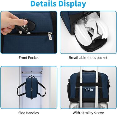 Спортивна сумка Mini Reisetasche 18л, синя (Marineblau) - для фітнесу, школи, коротких поїздок (35x20x25 см)