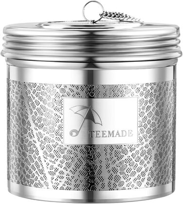 Large Tea Filter - SUS 304 Stainless Steel Tea Strainer with Extended Chains and Extra Fine Mesh Tea Egg for Infusing Herbal Tea, Spices, or Soups