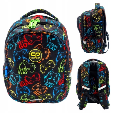 Багатовідсіковий шкільний рюкзак CoolPack, чорний, багатоколірний, 19 л