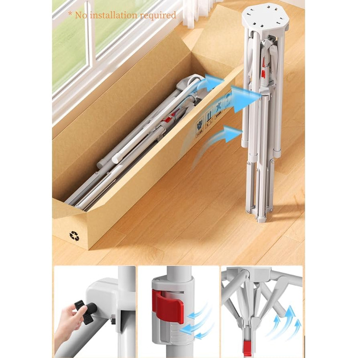Розкладна сушилка для білизни Standtrockner з 4 крилами - біла | Сушилка для балкона, дому, вулиці
