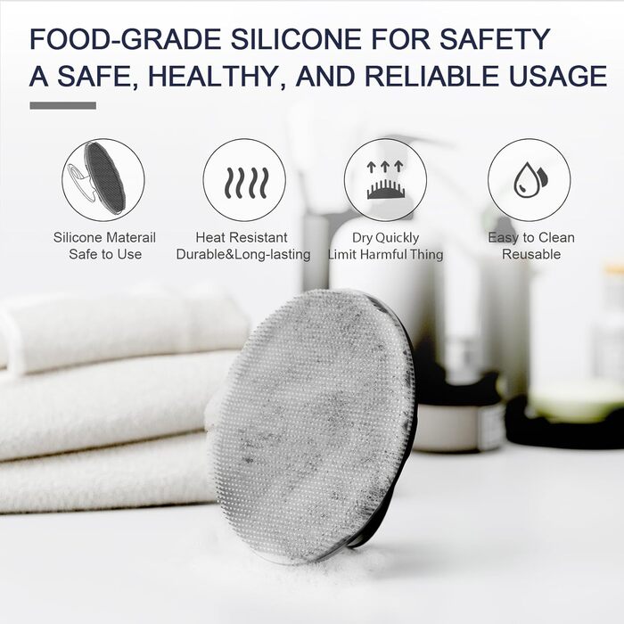 Силіконова щітка для тіла - скрабер для душу, м'які щетинки, для чутливої шкіри, чорний