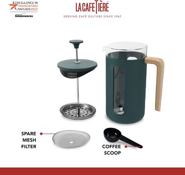Френч-прес La Cafetière Pisa з нержавіючої сталі, 3 чашки, зелений, у подарунковій коробці