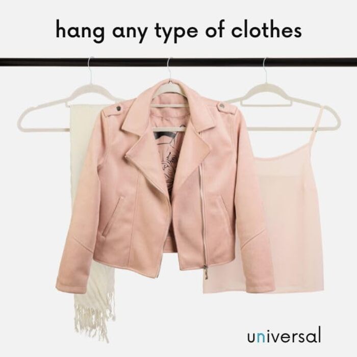 В'язки для одягу OGIVO - набір з 20 шт. - антиковзаючі вішалки для гардеробу - для краваток, з обертовим гачком 360° - з вирізами для плечей (Бежевий)