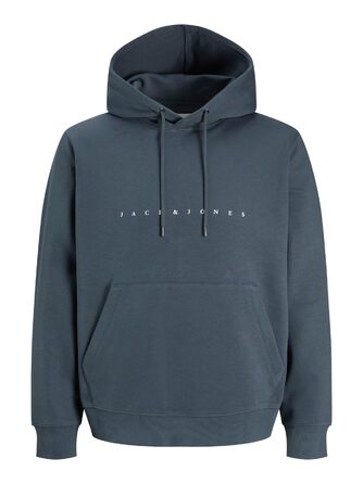 Чоловічий худі Jack & Jones Jjestar Jj Sweat Hood Noos Pls, чорний, великий розмір 6XL (Turbulence)
