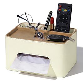 Склянка для серветок з PU-шкіри з 2 відділеннями, органайзер для косметики, настільний органайзер для офісу, дому, ванної кімнати