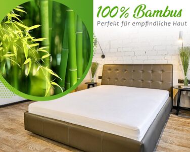 Mattress protector 140x200cm – 100% Bamboo Antibacterial and Anti-Allergic waterproof mattress cover 140x200 with optimal fit