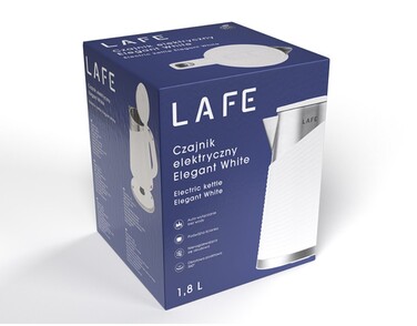 Електричний чайник Lafe Elegant White, 1800 Вт, 1,8 л, білий