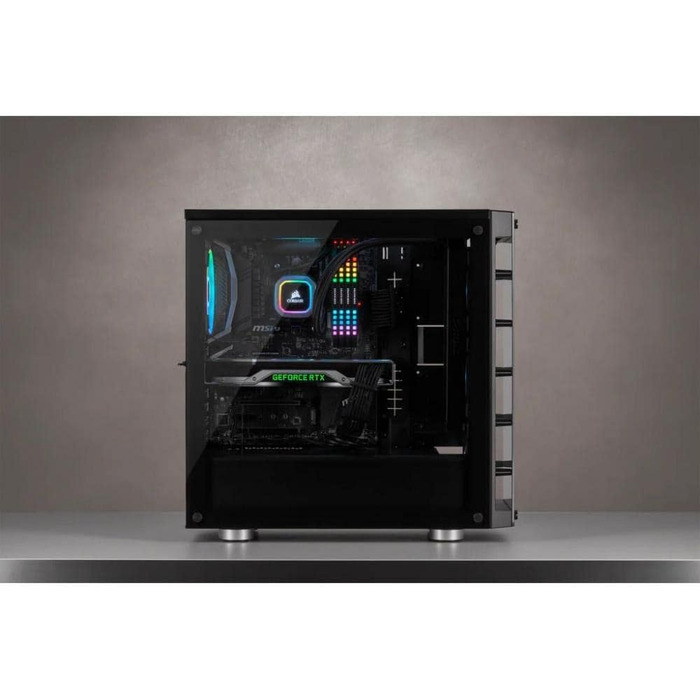 Корпус для ПК Corsair iCUE 465X RGB Mid-Tower ATX, загартоване скло, 3 вентилятори LL120 RGB, білий