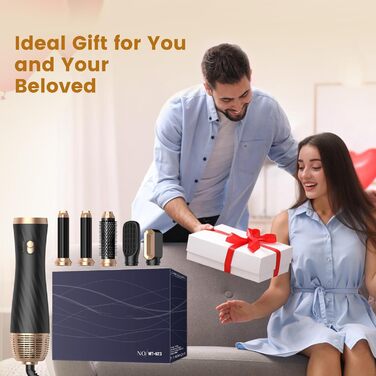 Мультистайлер для волосся 6 в 1: фен, плойка, щітка, дифузор, 1000W, чорний