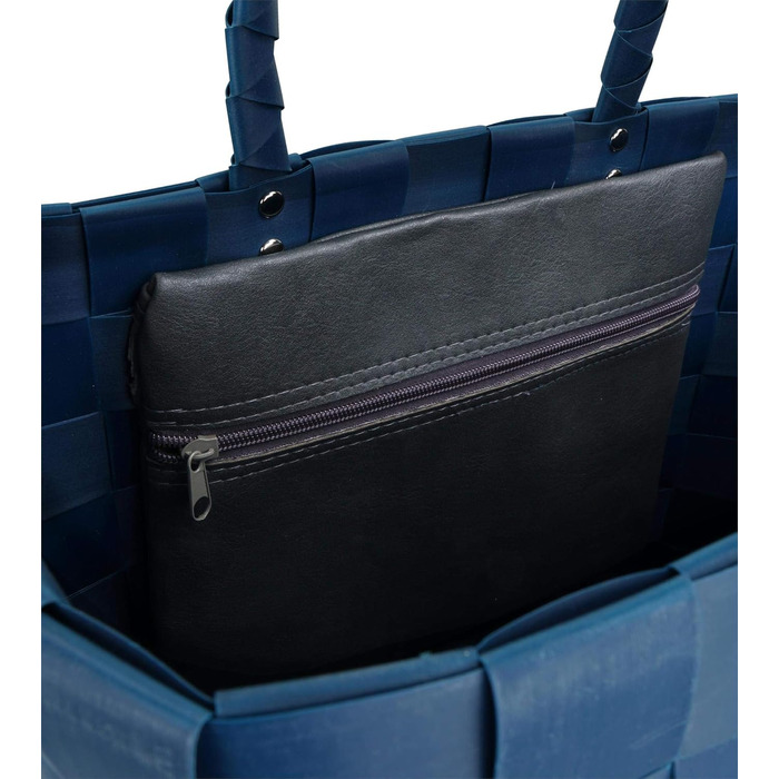 Normani woven/shopping basket - includes sewn-in inner pocket for keys, phone etc. - large shopper with 20 liter volume, color (Blue Shadow)