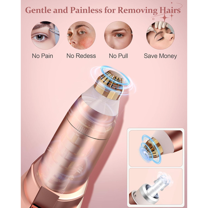 Триммер для брів для жінок, акумуляторний: прецизійний триммер для брів та волосся на обличчі, безболісний епілятор, видалення волосся, триммер для брів