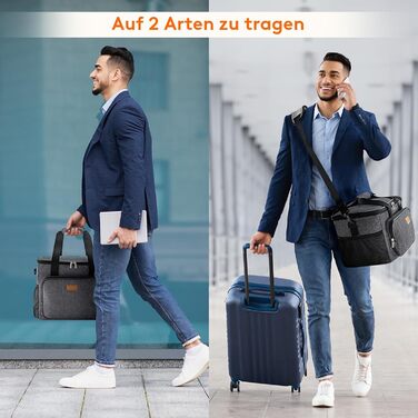 Термосумка-холодильник Lifewit 24L сірого кольору: компактна, складна, для їжі, напоїв, на роботу, у подорожі