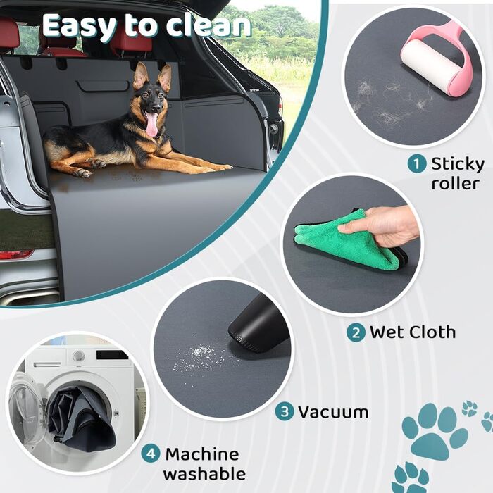 Захист для багажника автомобіля для собак KYG: універсальний, водовідштовхувальний, стійкий до зносу, з бічними захистами. Розмір: 185x105x38 см (сірий)