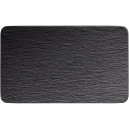 Villeroy & Boch – Manufacture Rock Multifunctional Rectangular Tray Black, Dishwasher-Safe, Microwave-Safe, Serving Platter, Long Plate, Black Serving Tray, Slate Look, Premium Porcelain