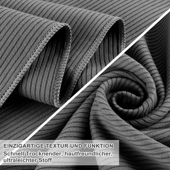 Рушник з мікрофібри Linlook - великий, компактний, швидковисихаючий. Ідеальний для спорту, подорожей, йоги, пляжу, тренажерного залу. Розмір: 180x80 см, колір: зелений/сірий