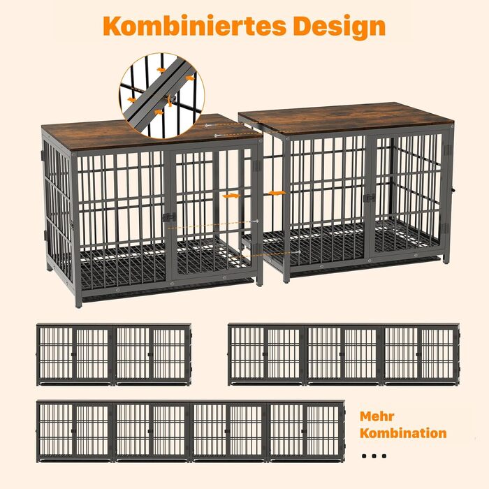 Клітка для собак BingoPaw Holz: Будинок для собак у стилі меблів з трьома дверцятами, знімним піддоном, 78x56x65 см, білий. Також доступна: 91x63x74 см, чорний