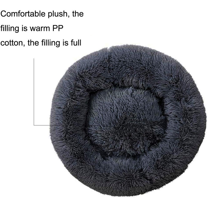 Cozy Cat Bed, Small Dog Bed, Warm Snuggly Soft Plush Winter Bed for Cat Caves, Non-Slip Bottom, Machine Washable, Sofa Bed for Puppies/Small Medium Cats (Gray, 50 cm)