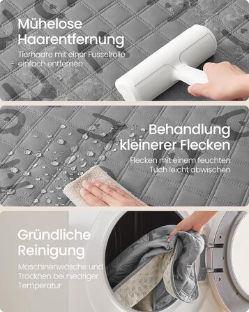 Водонепроникний килимок для собак Feandrea, 178 x 76 см, захист для авто/дивану, машинка миється, антиковзаюча підкладка, стеганий дизайн, сірий PPB025G01 M