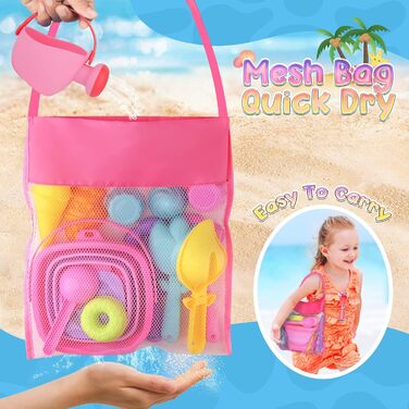 Joyreal 46-Piece Sand Toy Ice Cream Set for Girls and Boys - Sandbox Toys, Beach Toys, Kids with 4 Sand Shovels, Bucket, Sand Molds, Mesh Bag for Kids