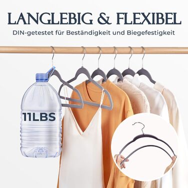 Плечики для одягу з велюру, 20 шт. - Плечики для економії місця, неслизькі, міцні, 360° обертання - для сорочок, костюмів, светрів, штанів