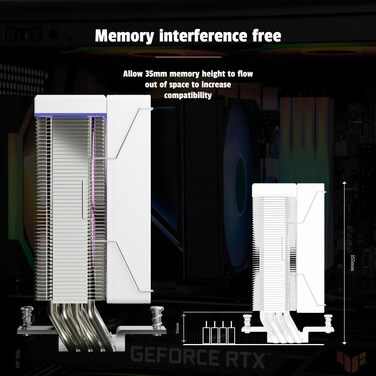 Охолоджувач CPU Jungle Leopard KF400X з LED підсвічуванням: 4 теплові трубки, 4PIN PWM вентилятор, сумісний з Intel LGA 2011/115X/1200/1366/1700/1851, AM4/AM5 (білий)