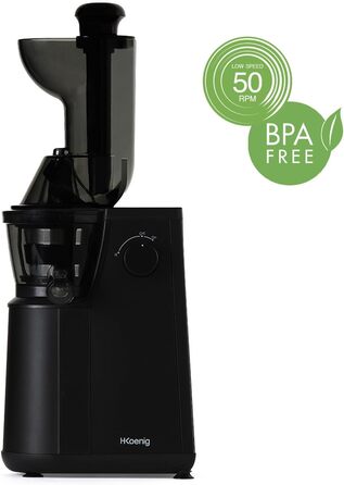 Вертикальний соковитискач H.Koenig Vitamin + BPA-free, 82 мм, 3 сита, сорбет, 400 Вт, срібний (GSX24)