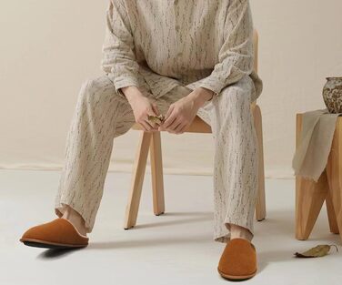 Тапочки чоловічі COFACE з фетру, теплі, зручні, з м'якою підкладкою, з антиковзкою гумовою підошвою, для дому та вулиці, розмір 40-49 (Хакі, 45 EU)